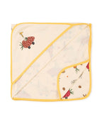 100% Cotton Interlock Hooded Baby Wrapper Animal Print & Yellow Pack of 2