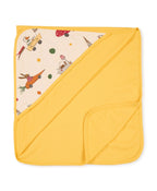 100% Cotton Interlock Hooded Baby Wrapper Animal Print & Yellow Pack of 2