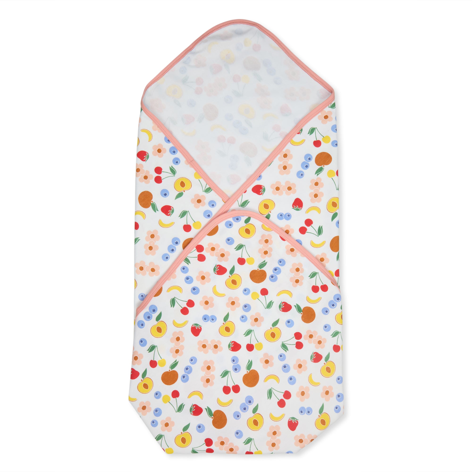 100% Cotton Interlock Baby Wrapper Fruit Print & Peach Pack of 2