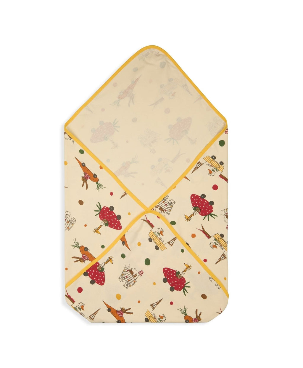100% Cotton Interlock Baby Wrapper Animal Print & Yellow Pack of 2