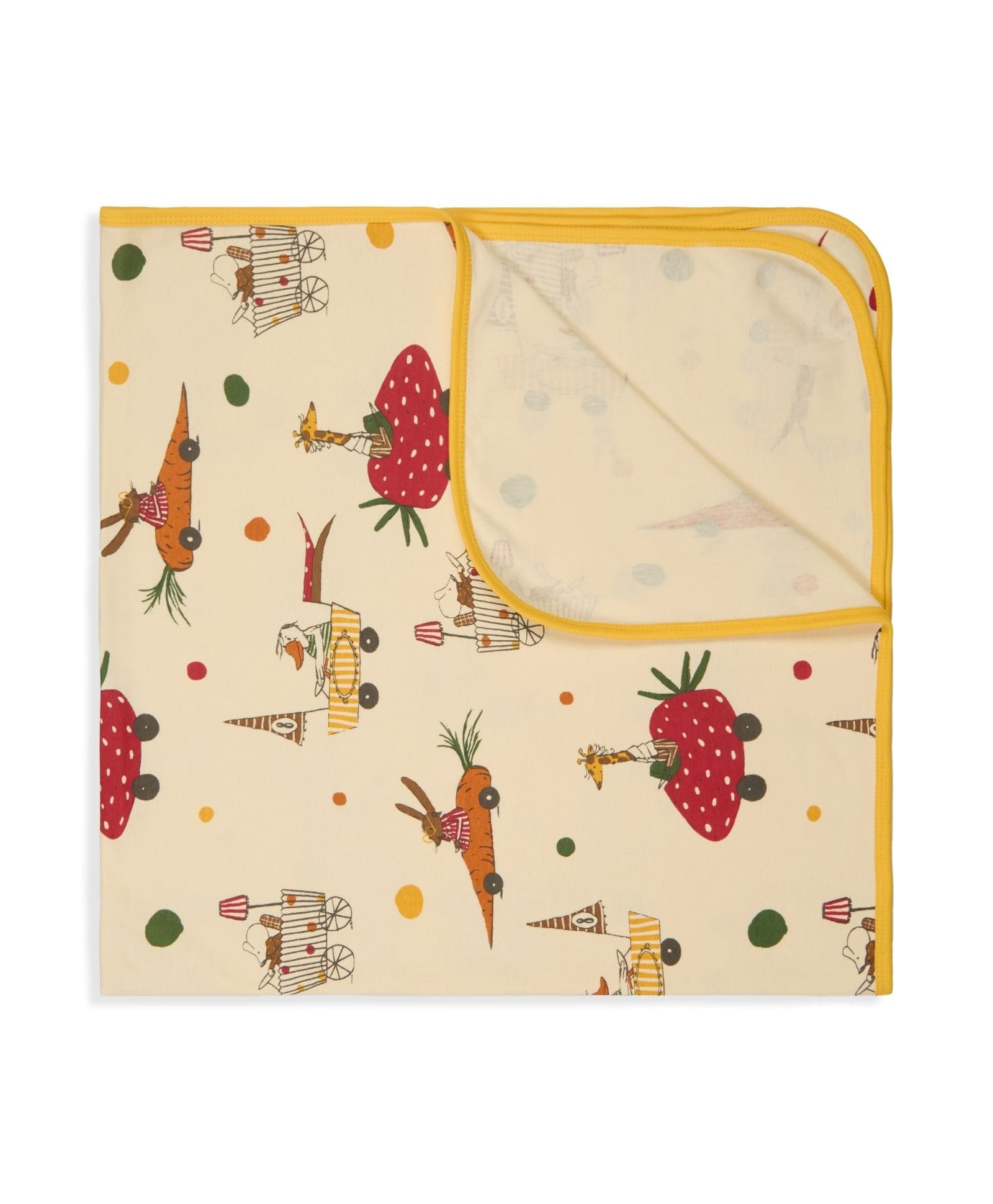 100% Cotton Interlock Baby Wrapper Animal Print & Yellow Pack of 2