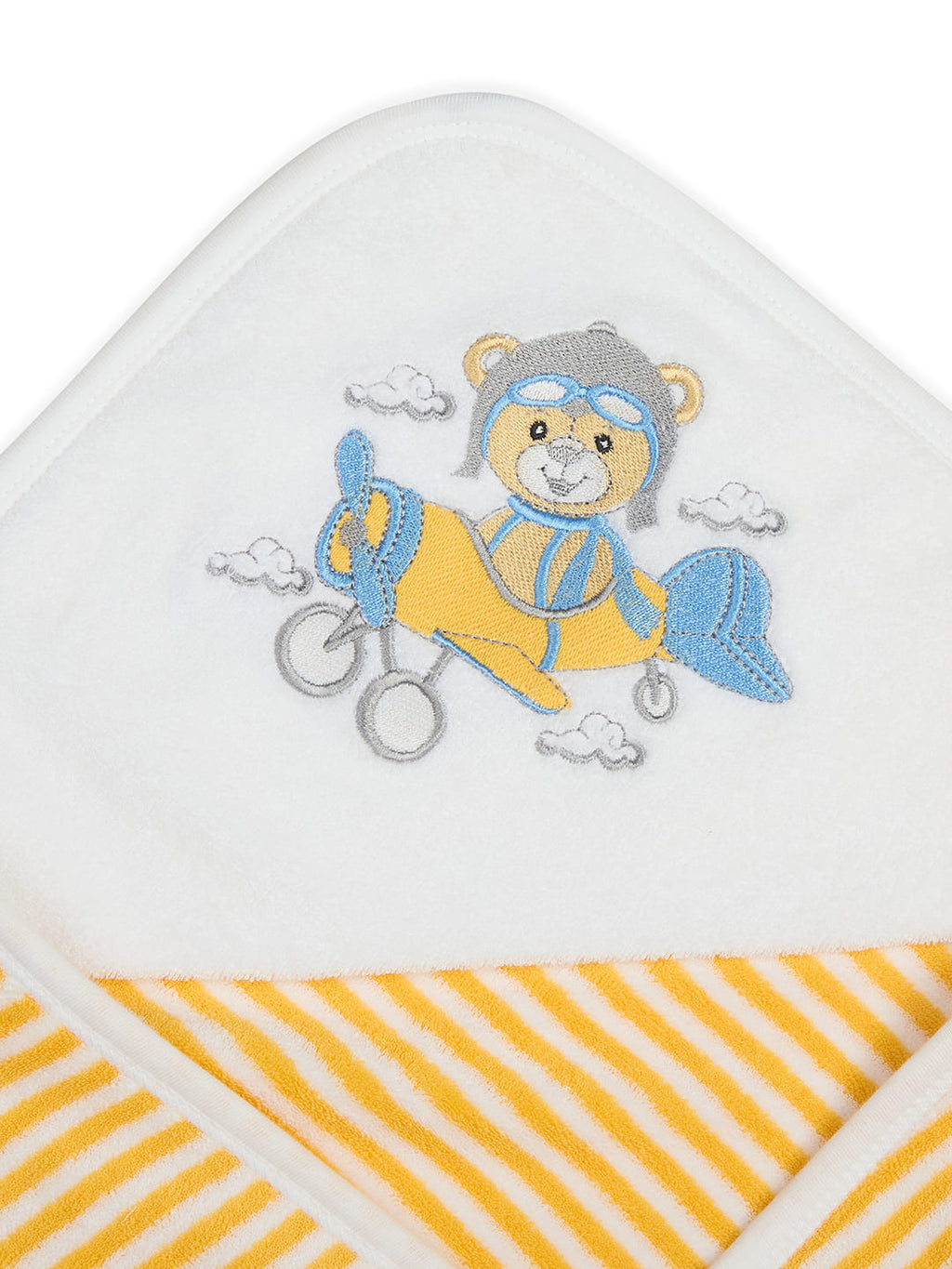 Premium Hooded Towels Aviator Benny Embroidery Stripes Pattern - Samoan Sun