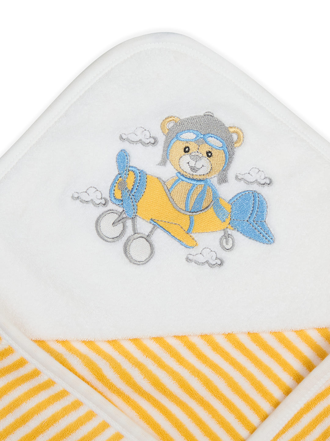 Premium Hooded Towels Aviator Benny Embroidery Stripes Pattern - Samoan Sun
