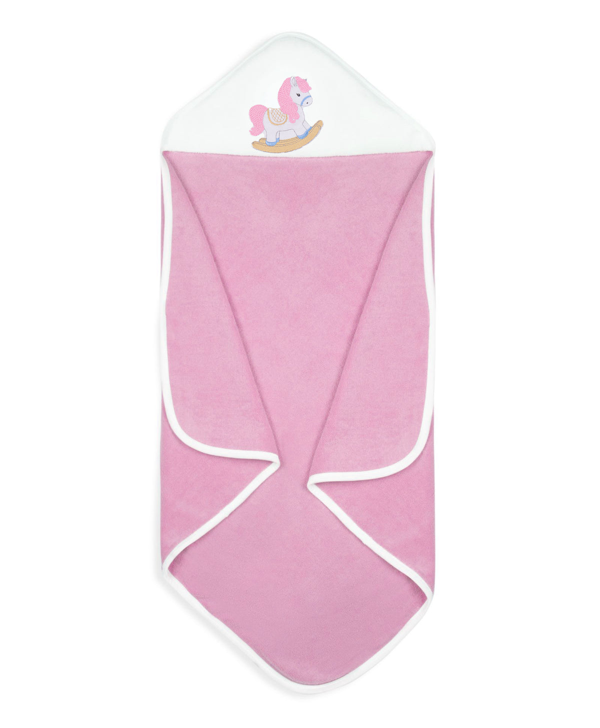 Premium Hooded Towels Primrose Pony Embroidery Solid Pattern - Parfait Pink