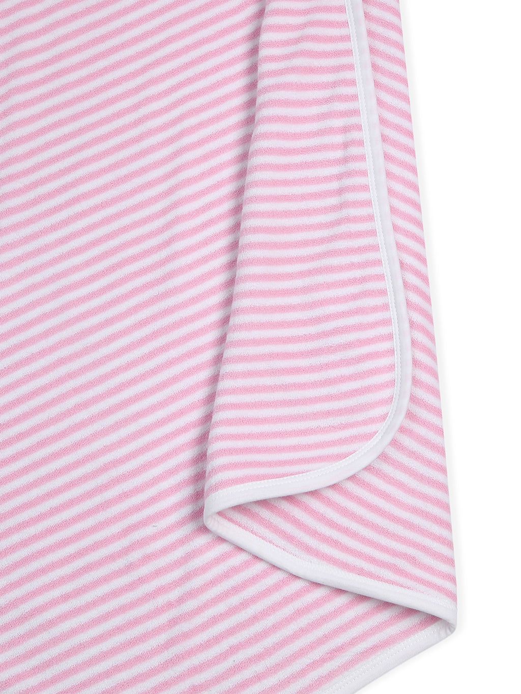 Premium Hooded Towels Pirmrose Pony Embroidery Stripes Pattern - Parfait Pink