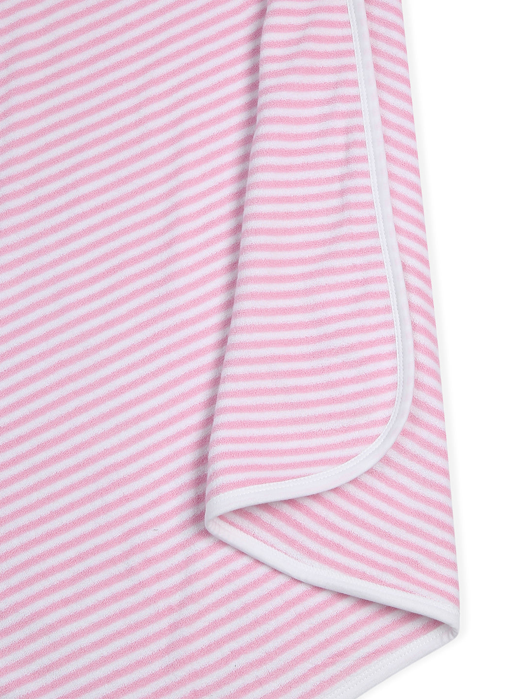 Premium Hooded Towels Pirmrose Pony Embroidery Stripes Pattern - Parfait Pink