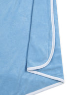 Premium Hooded Towels Prince Teddy Embroidery Solid Pattern - Blue Bell