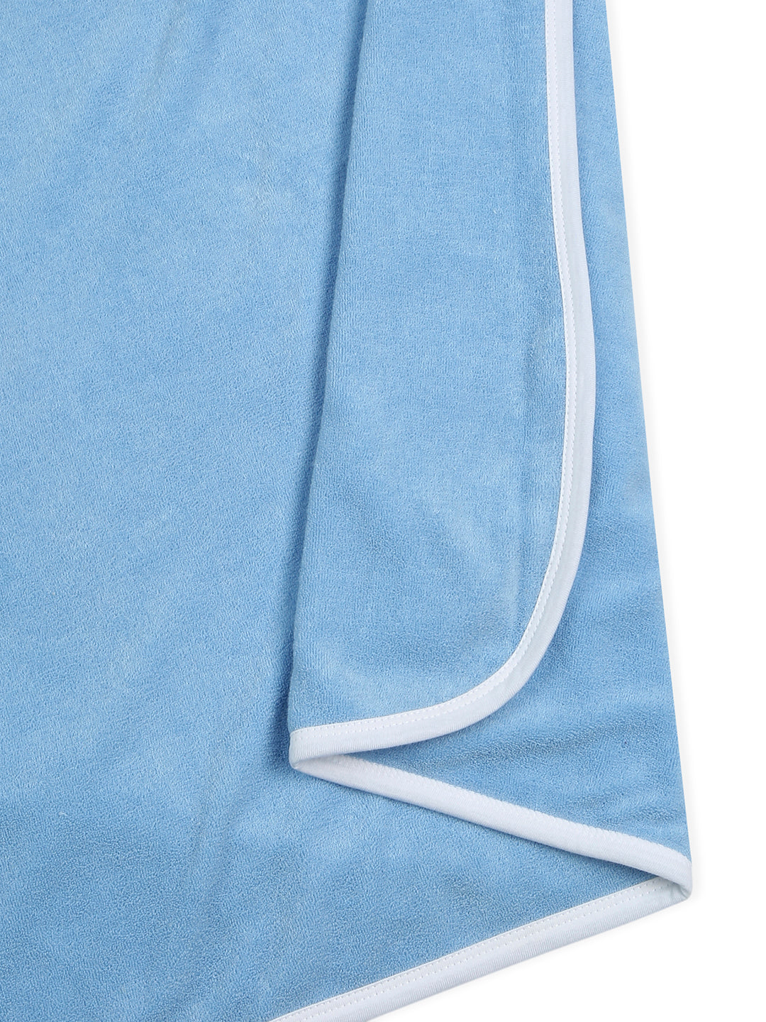 Premium Hooded Towels Prince Teddy Embroidery Solid Pattern - Blue Bell