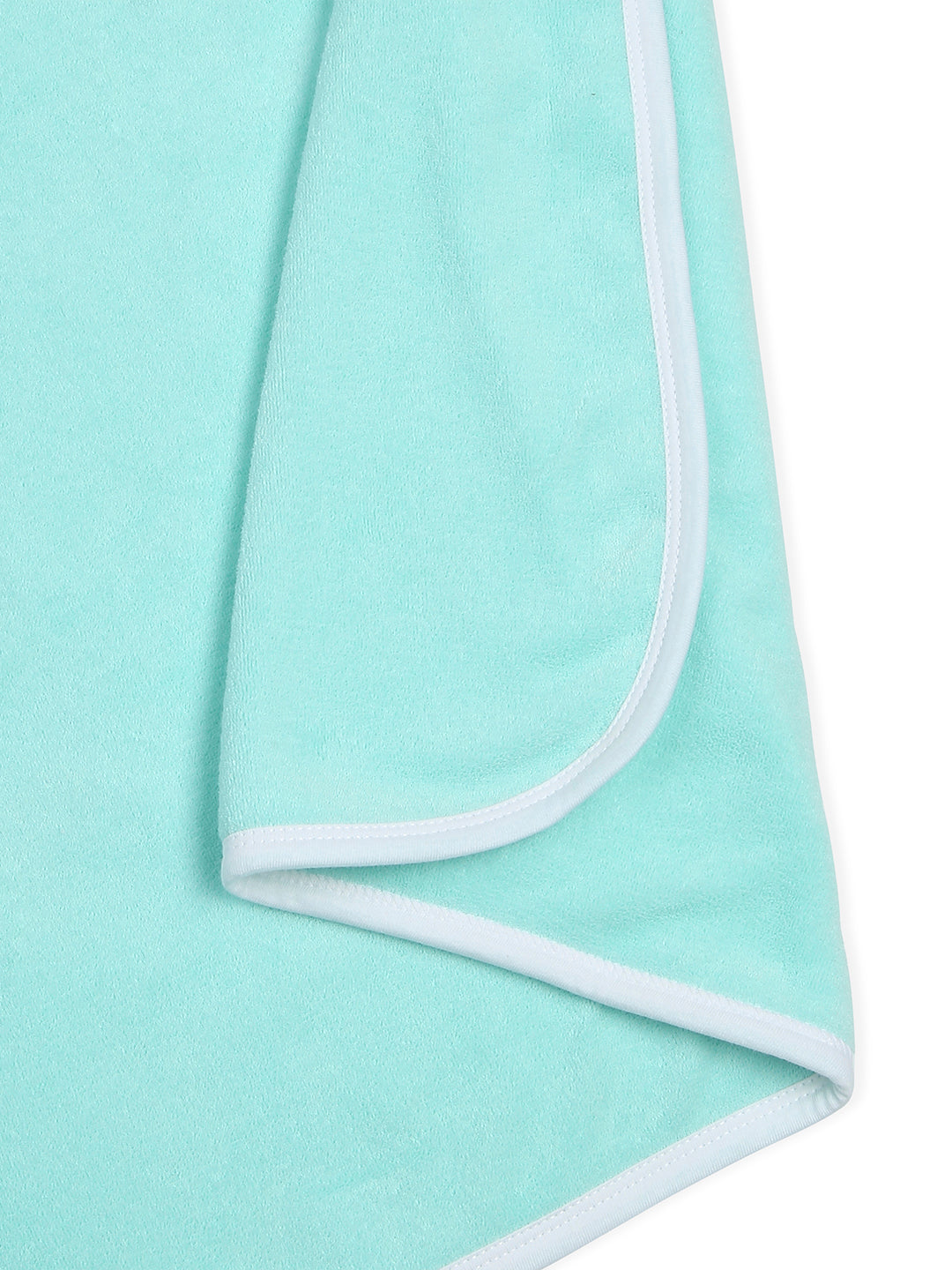 Premium Hooded Towels Luna Ballon & Trunky Embroidery Solid Pattern - Blue Tint