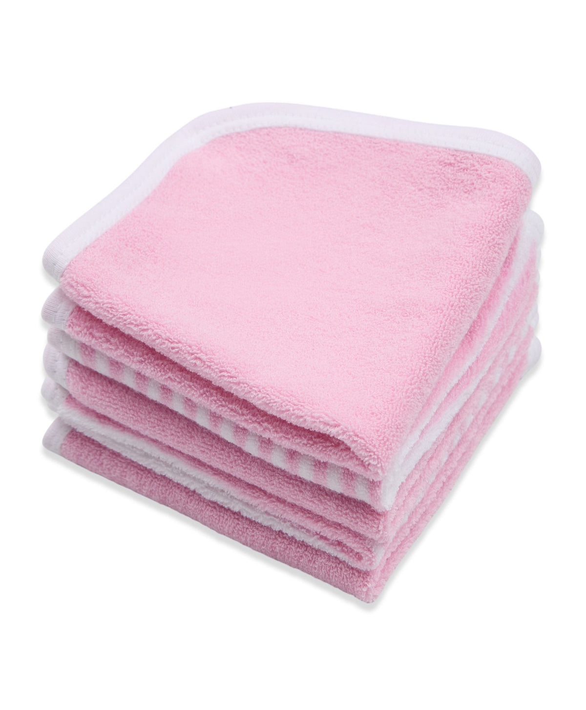 Premium Baby Washcloths – Pack of 5, 100% Cotton Terry, Ultra Soft & Absorbent (Parfait Pink)