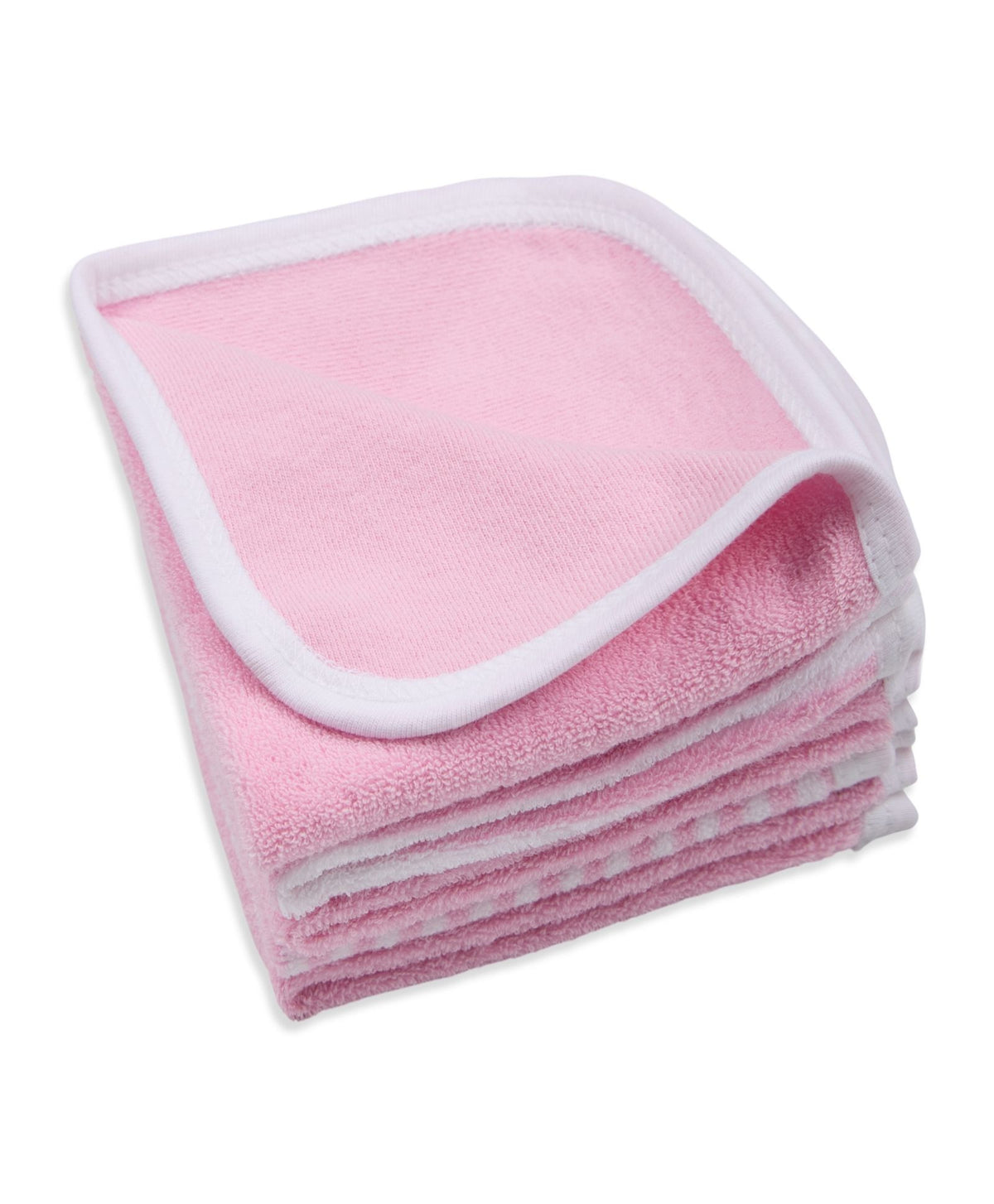 Premium Baby Washcloths – Pack of 5, 100% Cotton Terry, Ultra Soft & Absorbent (Parfait Pink)