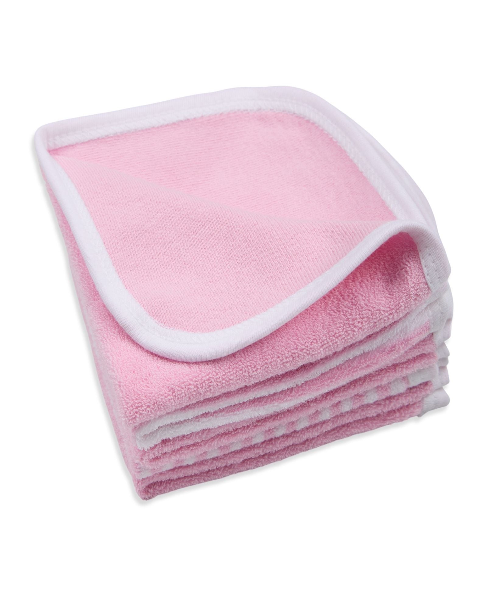 Premium Baby Washcloths – Pack of 5, 100% Cotton Terry, Ultra Soft & Absorbent (Parfait Pink)