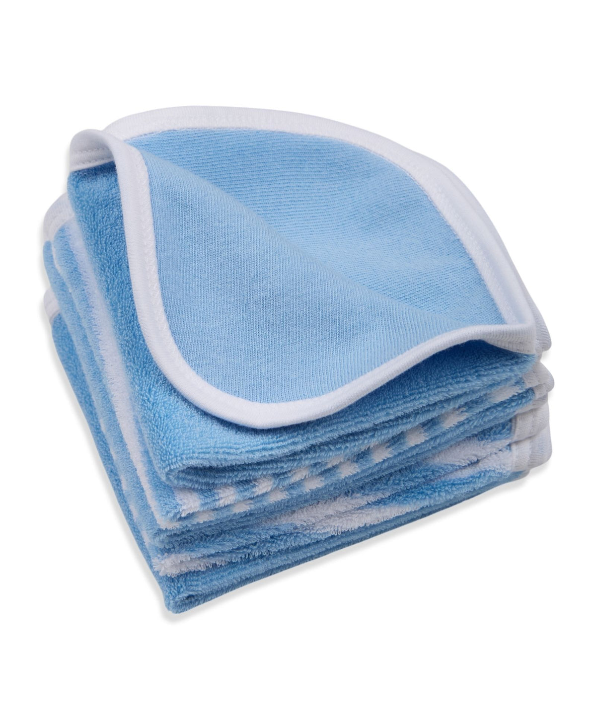 Premium Baby Washcloths – Pack of 5, 100% Cotton Terry, Ultra Soft & Absorbent (Blue Bell)
