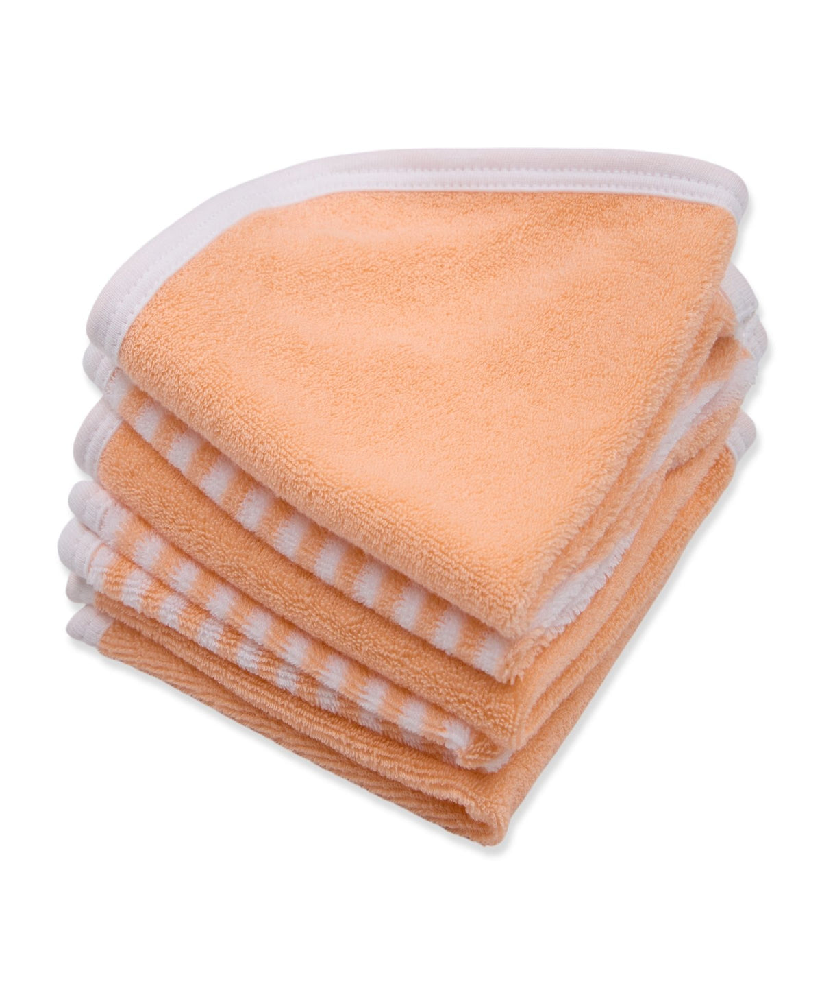 Premium Baby Washcloths – Pack of 5, 100% Cotton Terry, Ultra Soft & Absorbent (Tropical Peach)