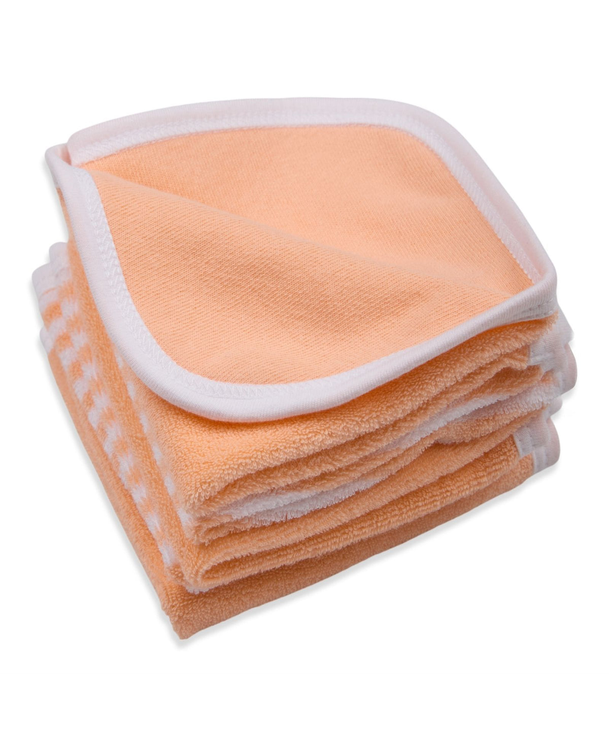 Premium Baby Washcloths – Pack of 5, 100% Cotton Terry, Ultra Soft & Absorbent (Tropical Peach)