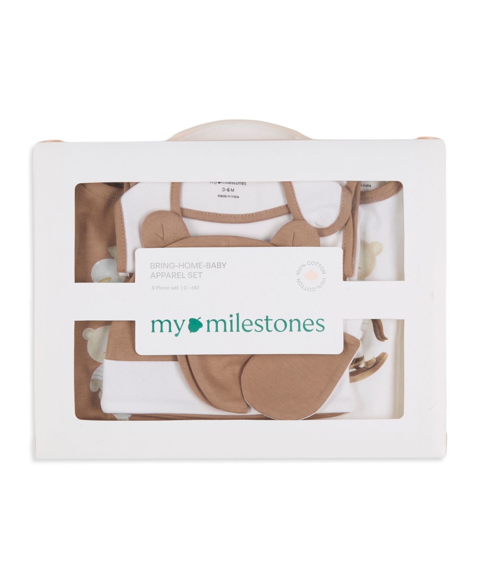 Infant Essentials Gift Set Short Sleeves Fawn - 8 Pieces