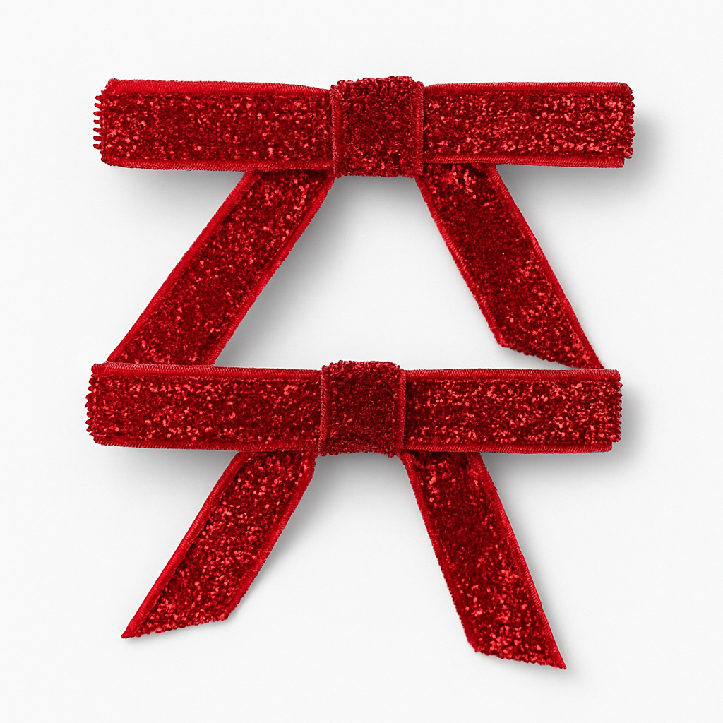 Red Glitter bows Hairclips