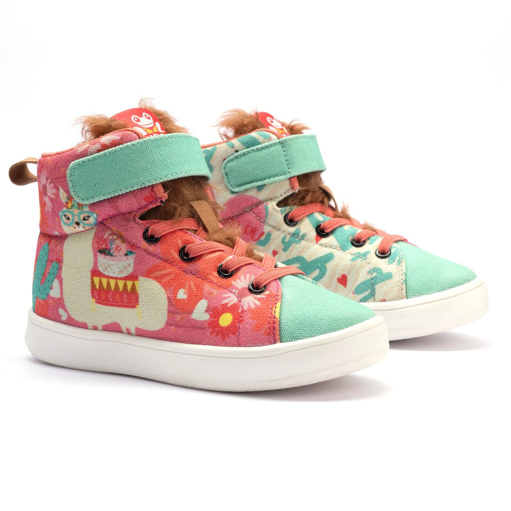 Kids Sheep Hi-Top Sneakers | Playful Corded Lace-Up Shoes | Lightweight & Anti-Skid Sneakers for Kids