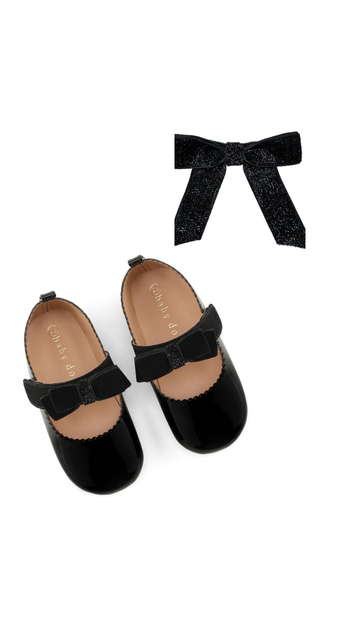 Black bow ballerina & Glitter Hair clips