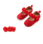 Red Flower ballerina & matching red clips