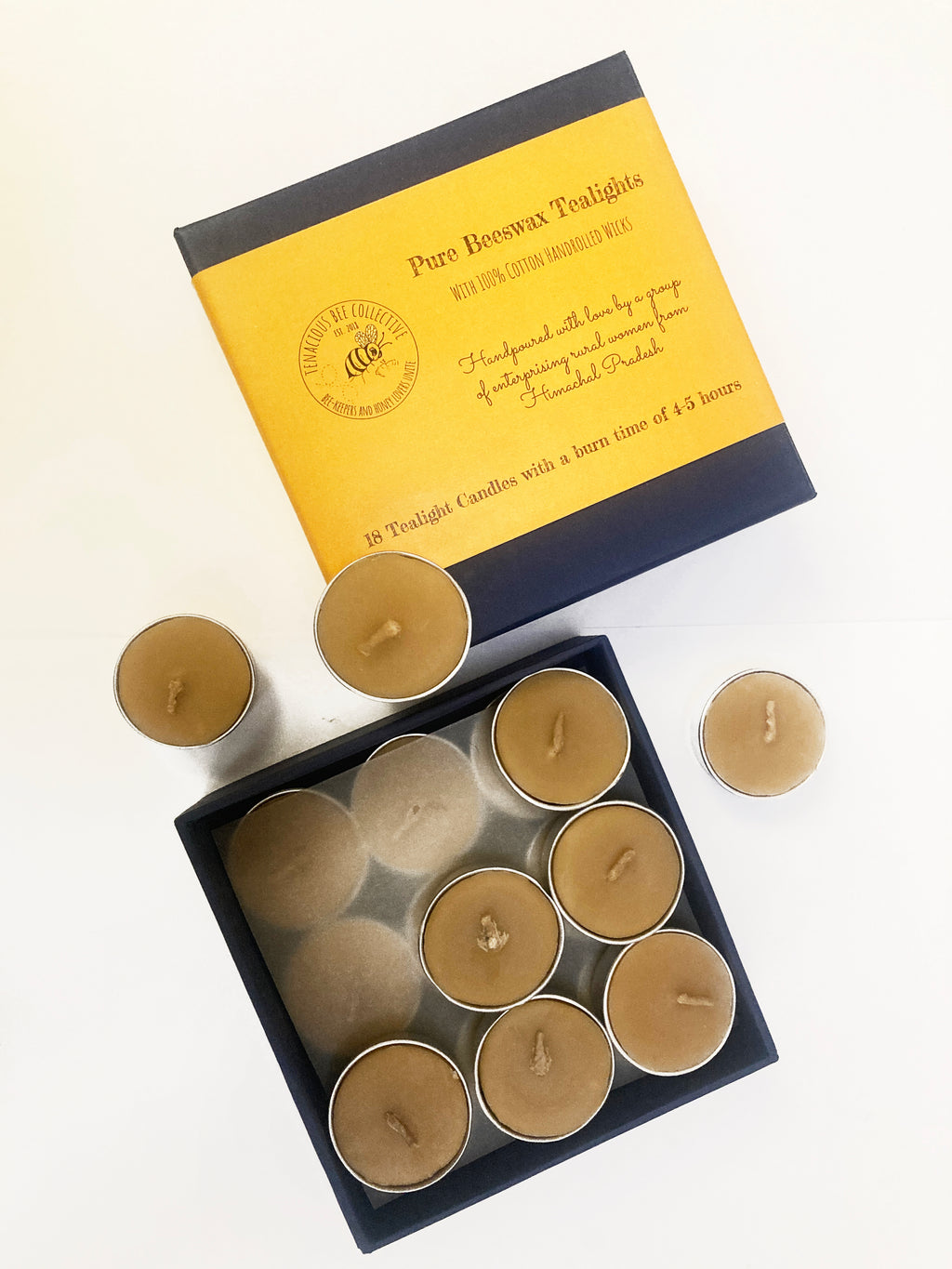 Pure Beeswax Tealights set of 18