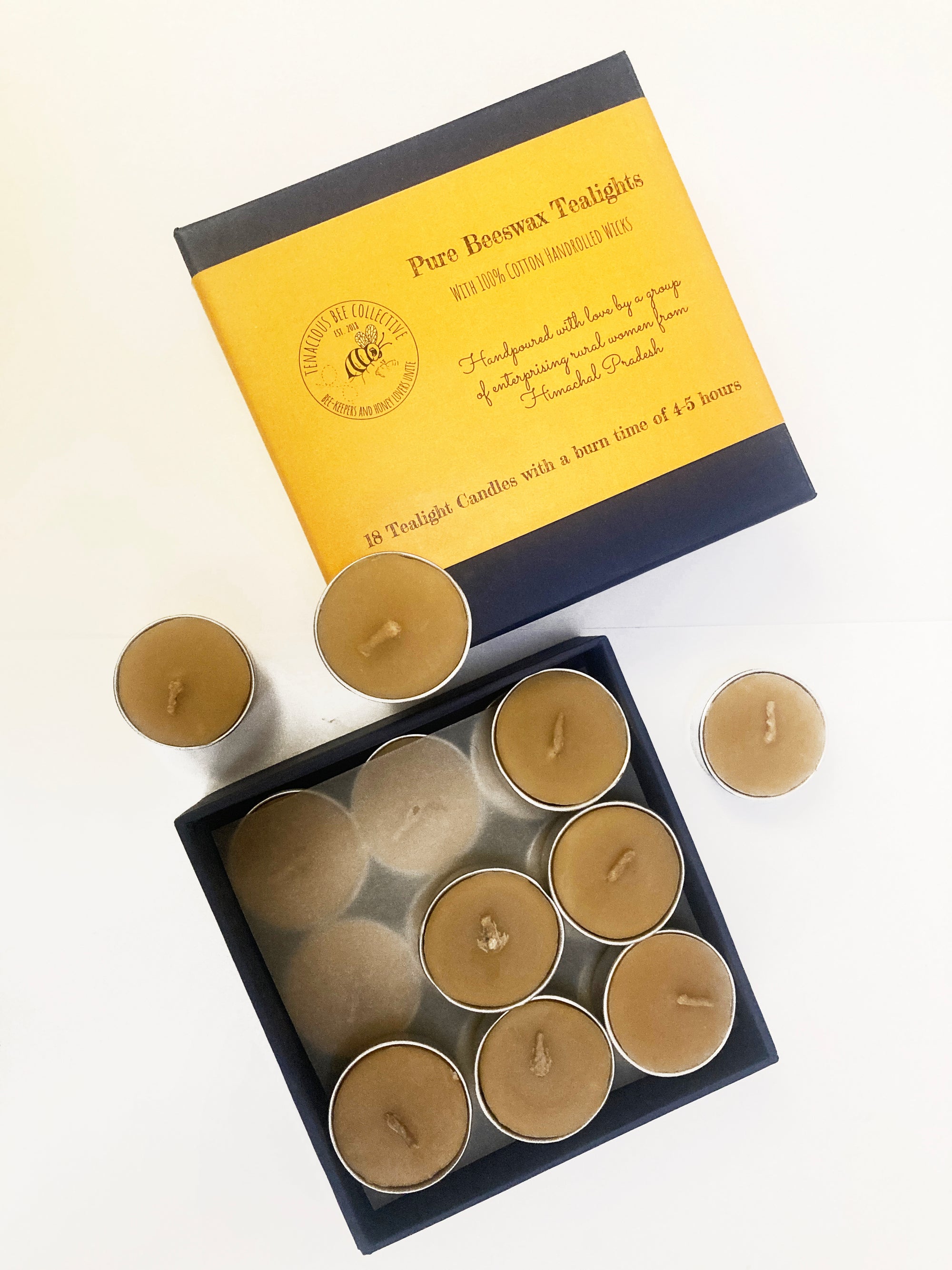 Pure Beeswax Tealights set of 18