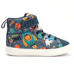 Kids Space Hi-Top Sneakers | Cosmic-Themed Quilted Lace-Up Shoes | Lightweight & Anti-Skid Sneakers for Kids