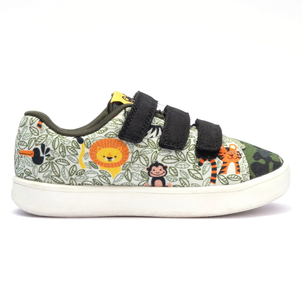 Kids Jungle Straps Sneakers | Nature-Inspired Low-Top Shoes with Velcro | Lightweight & Anti-Skid Sneakers for Kids