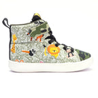 Kids Jungle Hi-Top Sneakers | Wild-Themed Corded Lace-Up Shoes | Lightweight & Anti-Skid Footwear for Kids