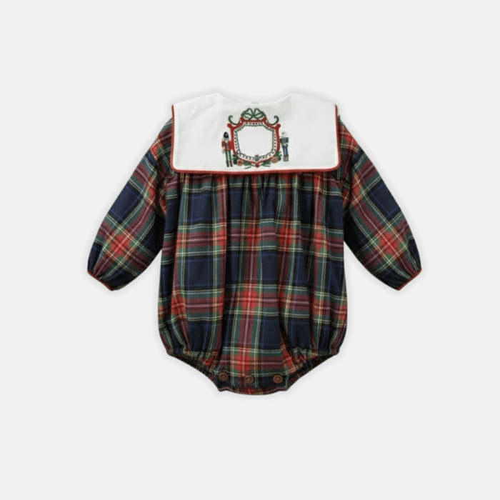Blue Plaid Nutcracker Romper