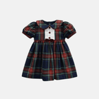 Blue Plaid Pintuck Dress