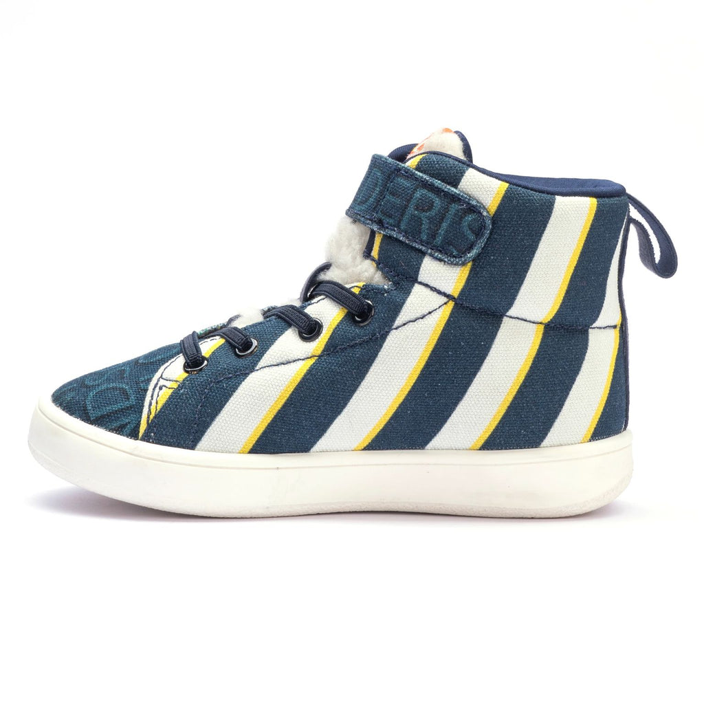 Kids Space Hi-Top Sneakers | Cosmic-Themed Quilted Lace-Up Shoes | Lightweight & Anti-Skid Sneakers for Kids