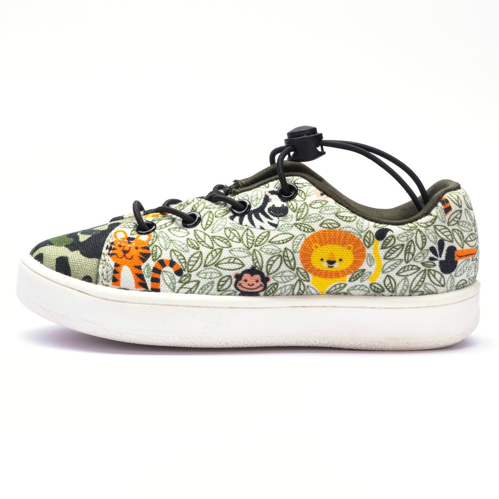 Kids Jungle Sneakers | Fancy Corded Shoes with Velcro Strap | Comfortable & Durable Footwear
