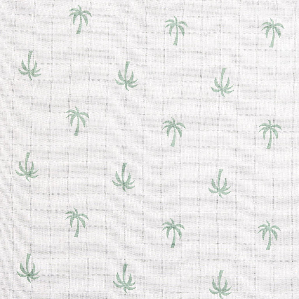 Unisex Organic Cotton Muslin Swaddles, 0-1 years-Palm Paradise-Green
