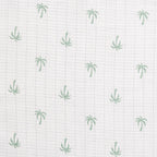 Unisex Organic Cotton Muslin Swaddles, 0-1 years-Palm Paradise-Green