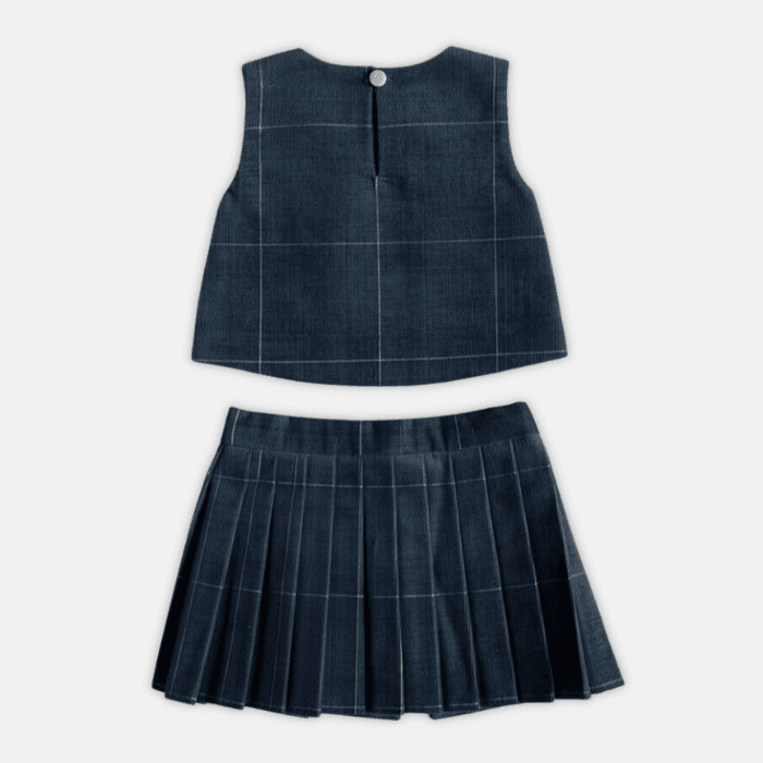 Corduroy Pleated Skirt Set