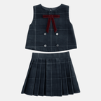 Corduroy Pleated Skirt Set