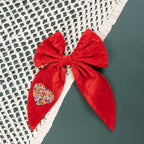 HeartBloom – Big Designer Red Heart Hair Bow (Set of 1)