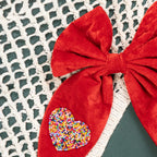 HeartBloom – Big Designer Red Heart Hair Bow (Set of 1)