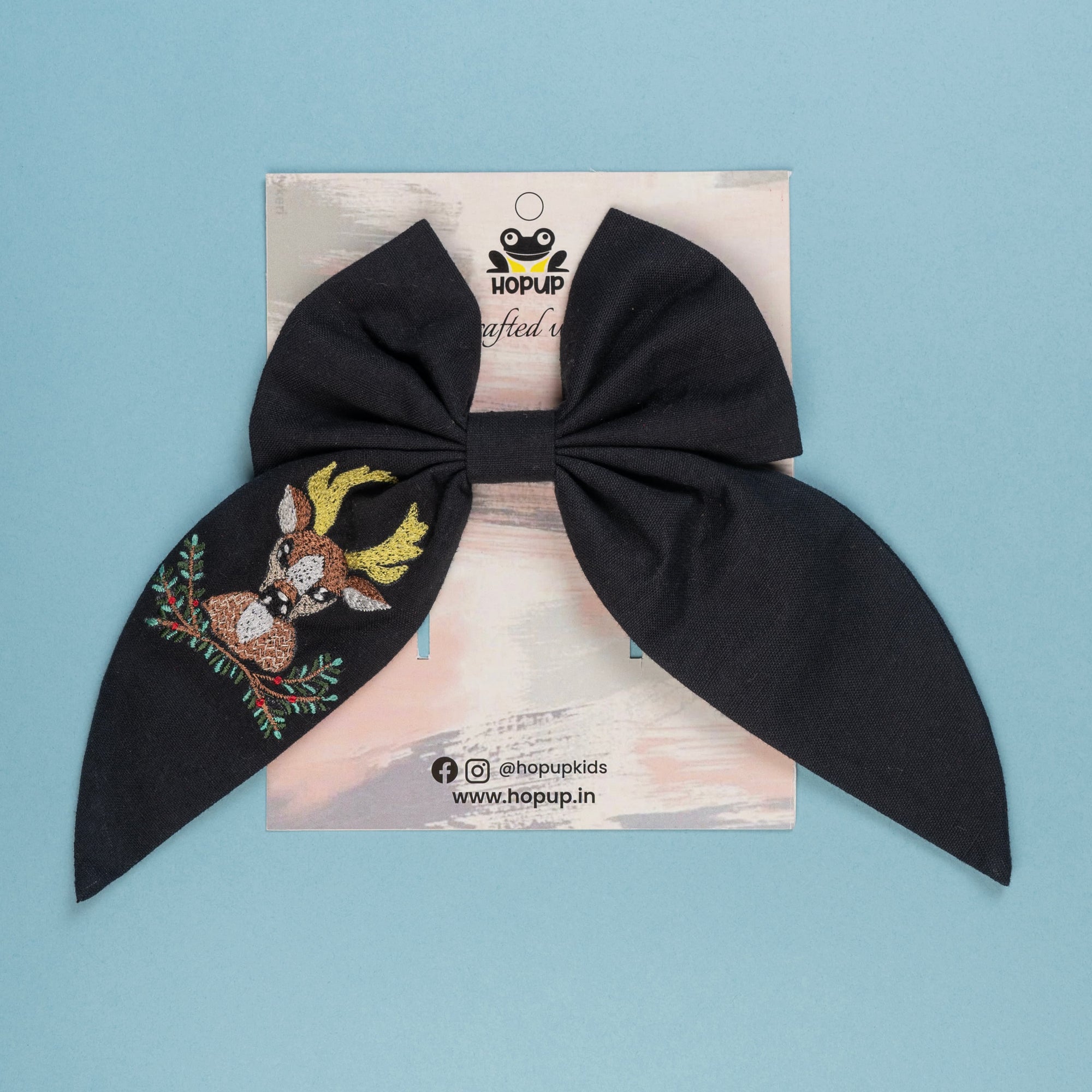 TwinkleTails – Christmas Deer Hair Bow (Set of 1)