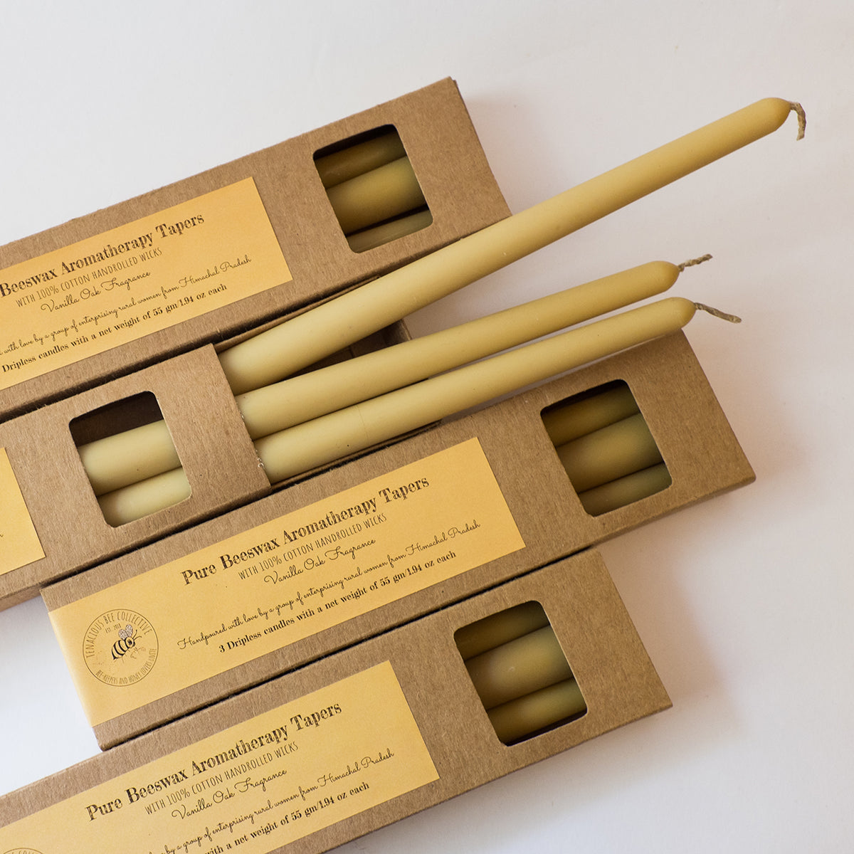 Aromatherapy Beeswax Taper Candles Set of 3
