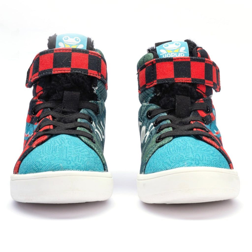 Kids Alligator Hi-Top Sneakers | Bold Corded Shoes with Lace-Up Closure | Stylish & Anti-Skid Sneakers for Kids