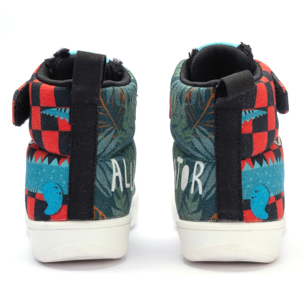 Kids Alligator Hi-Top Sneakers | Bold Corded Shoes with Lace-Up Closure | Stylish & Anti-Skid Sneakers for Kids