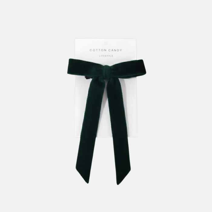 Green Velvet Hair Bow