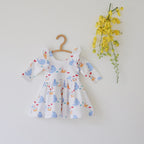 Organic Ruffled Dress (Manta Ray)