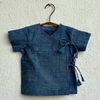 Unisex Organic Indigo Check Angarakha  +  Indigo Raidana Pants