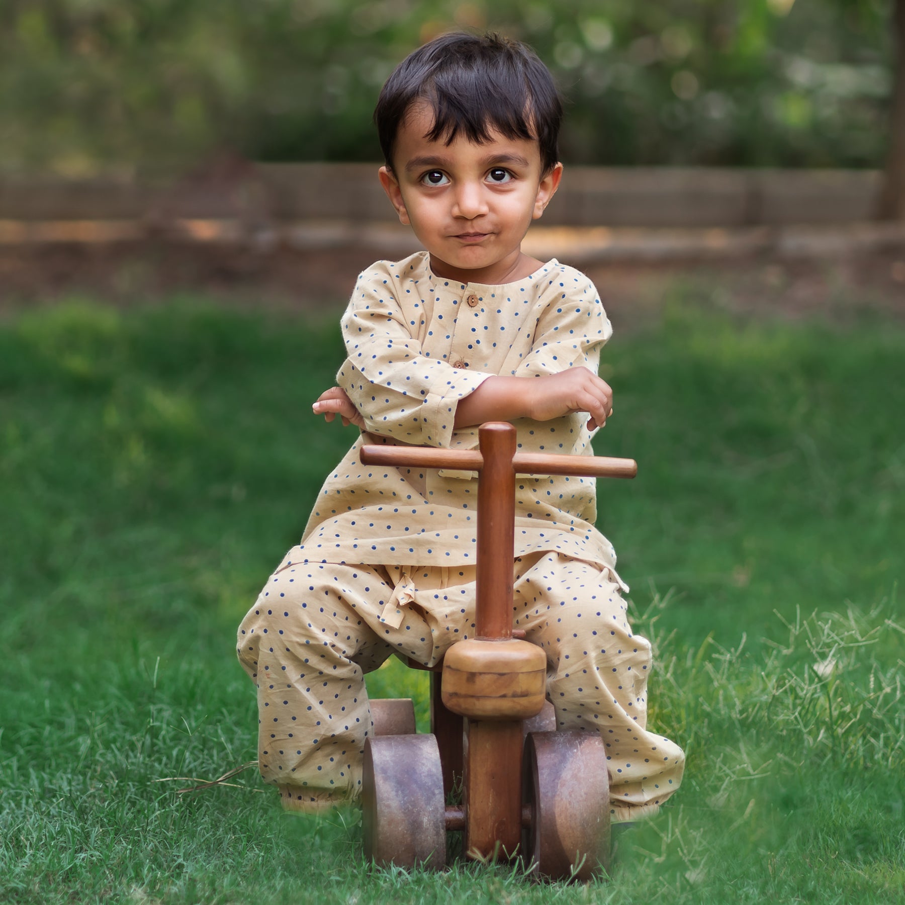 Unisex Organic Indigo Bag - Check Kurta + Raidana  Kurta + Raidana Pants