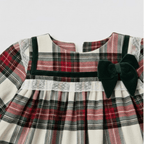 Ivory Plaid Lace Trim Romper