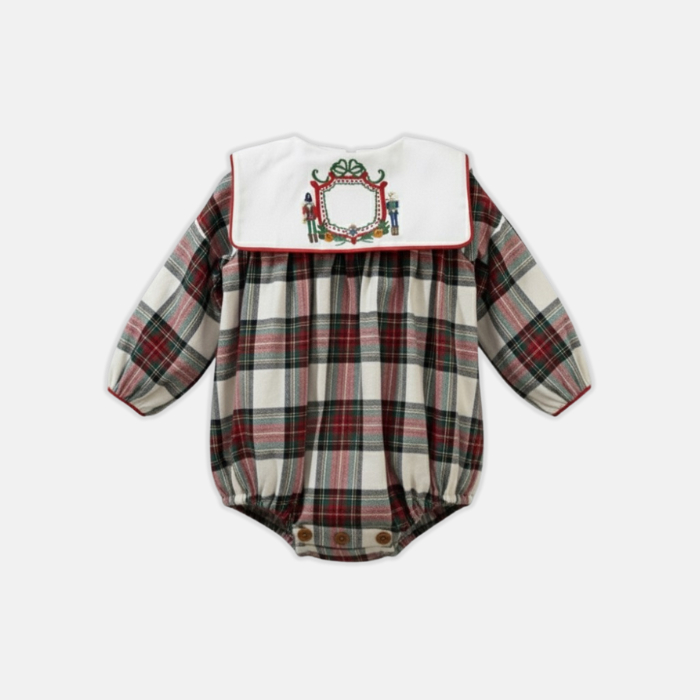 Ivory Plaid Nutcracker Romper
