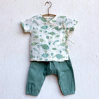 Unisex Organic Koi Bag - Koi Mint And White Angrakha + Mint Pants